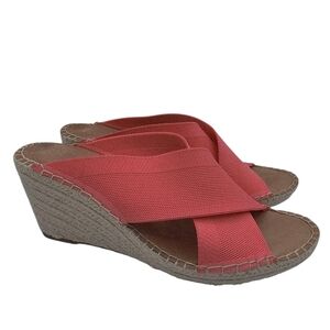 Gentle Souls Crista X-Band Slide Wedge Sandals NWOT